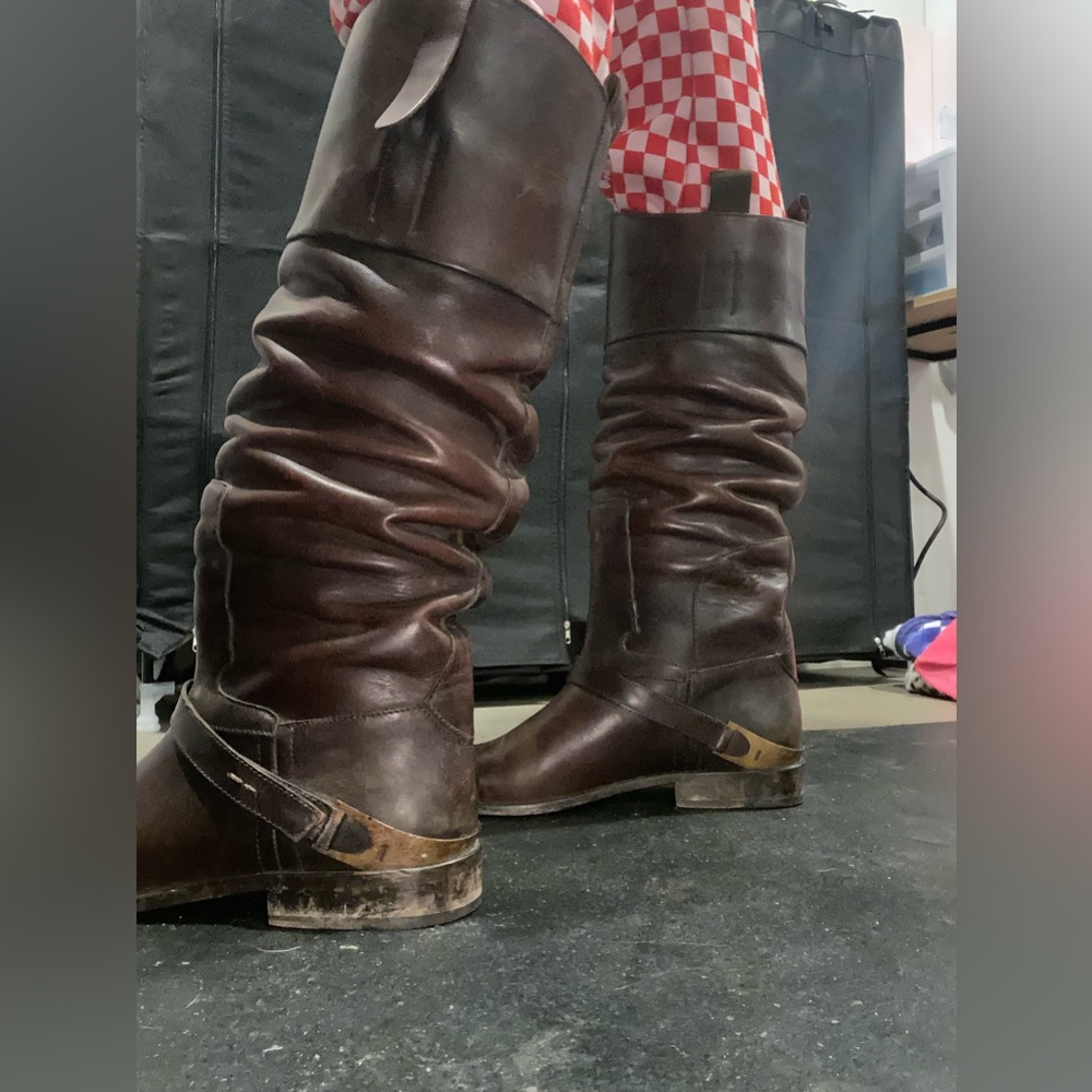 Golden goose distressed brown tall riding boots gently used - Picture 6 of 13